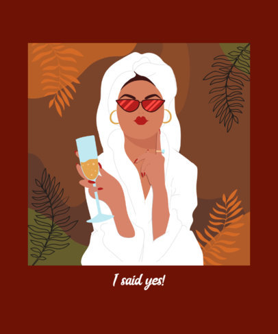 Illustrated T-Shirt Design Maker of a Relaxed Bride-To-Be