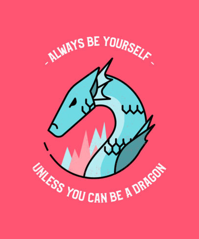 Fantasy T-Shirt Design Maker Featuring a Dragon 476a-el1