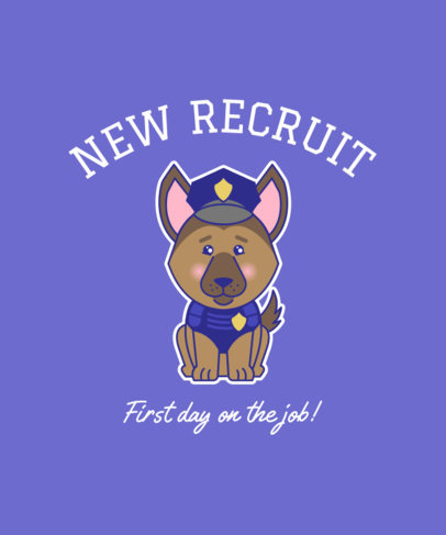 T-Shirt Design Template with a K9 Puppy