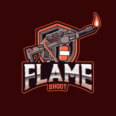 Gaming Logo Maker Featuring a Flamethrower Icon