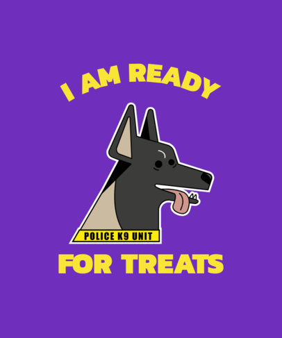 T-Shirt Design Template with a K9 Dog with Its Tongue Out