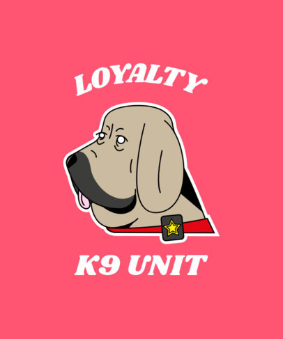 T-Shirt Design Template with a K9 Veteran Dog