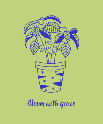 T-Shirt Design Template with a Home Plant Pot