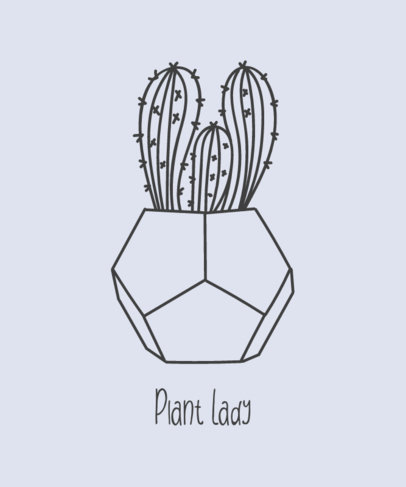 T-Shirt Design Maker Featuring a Cactus on a Pot