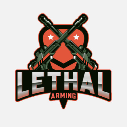 Gaming Logo Generator with Two Crossed Rifles