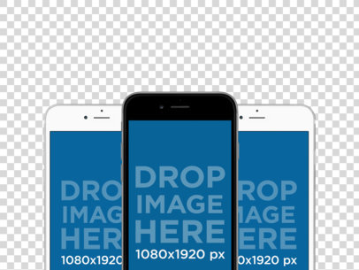 Three iPhones in Portrait Position Responsive Mockup
