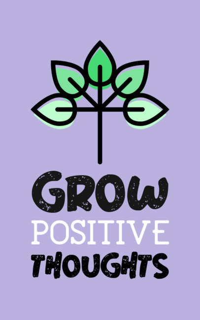 T-Shirt Design Generator Featuring a Positive Quote with a Plant