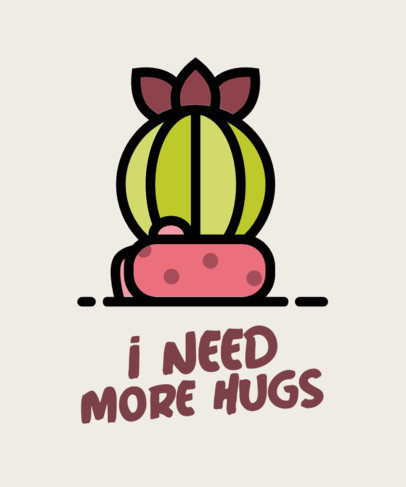 T-Shirt Design Maker Featuring a Cactus Pot Graphic