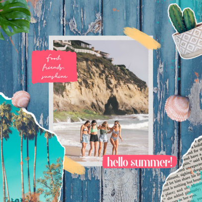 Instagram Post Maker Featuring Summer Icons