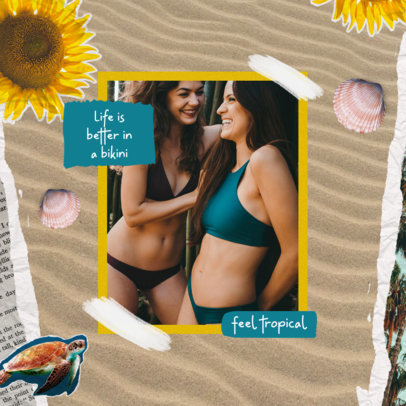 Instagram Post Maker with Summer Beach Graphics