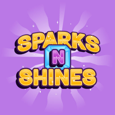 Mobile Gaming Logo Template with Shining Graphics