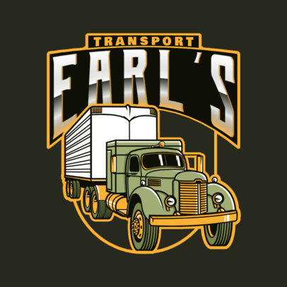 Transportation Company Logo Maker Featuring a Retro Trailer Truck