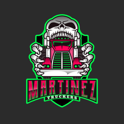 Trucking Logo Maker Featuring a Skull Graphic