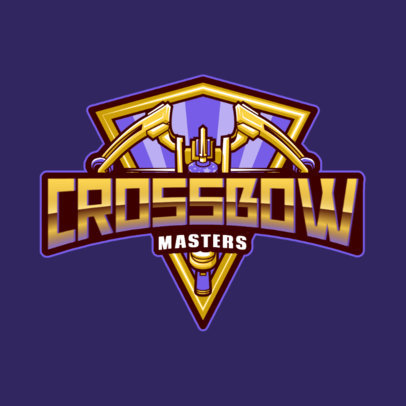 Gaming Logo Template Featuring a Crossbow Graphic