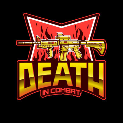 Gaming Logo Template with an AR-15 Style Rifle Graphic