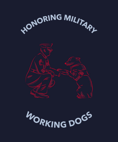 T-Shirt Design Maker Featuring a Military Dog