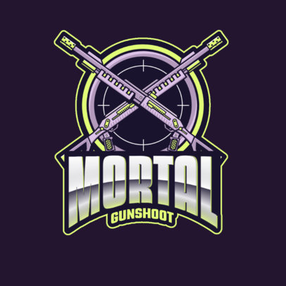 Cool Logo Template for Gamers Featuring Shotgun Graphics 3019o