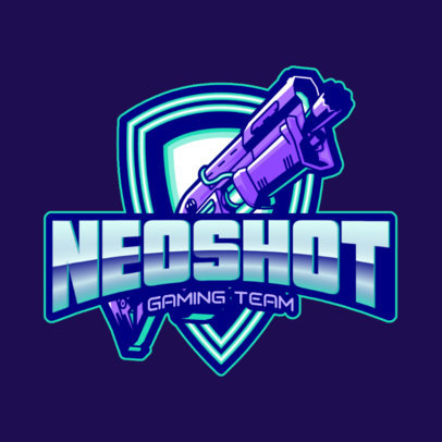 Shooting Game Logo Template with a Futuristic Rifle 3019j