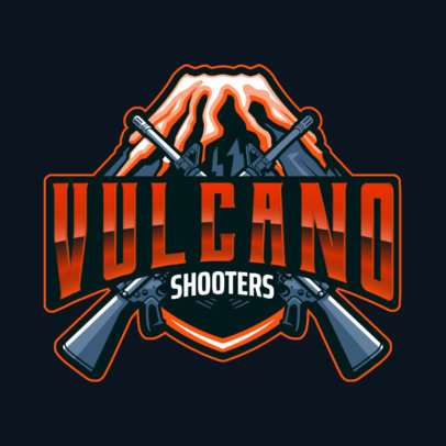 Gaming Team Logo Maker Featuring Two Guns and a Volcano