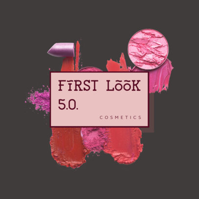Logo Template for a Makeup Brand with Cosmetic Swatches