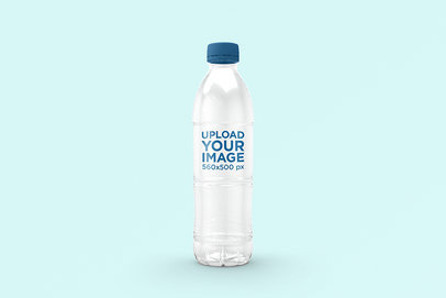 Mockup of a Plastic Water Bottle Placed in a Customizable Setting