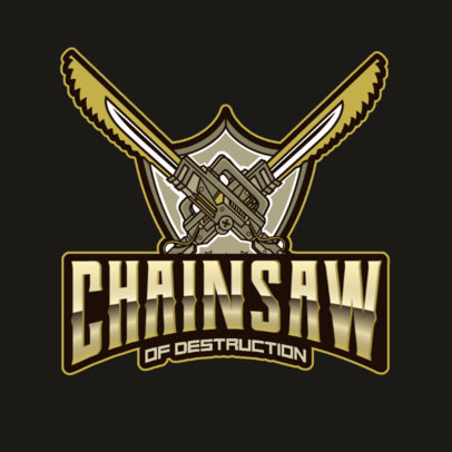 Gaming Logo Maker Featuring a Chainsaw Weapon