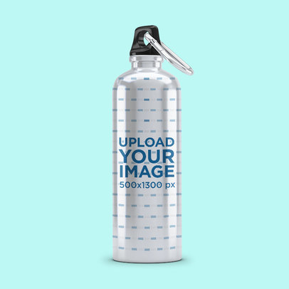 Minimal Mockup of an Aluminum Bottle Against a Solid Color Background 3070-el1