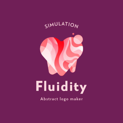 Logo Template Featuring a Heart Clipart With a Liquid Texture 