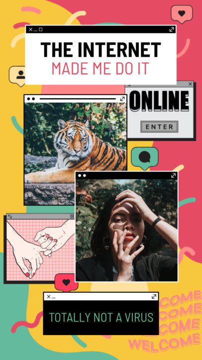 Instagram Story Maker Featuring Retro Computer Tabs