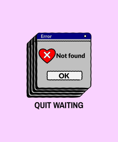 T-Shirt Design Template Featuring a Funny Love Quote