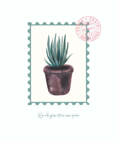 T-Shirt Design Maker Featuring Watercolor Plant Illustrations 
