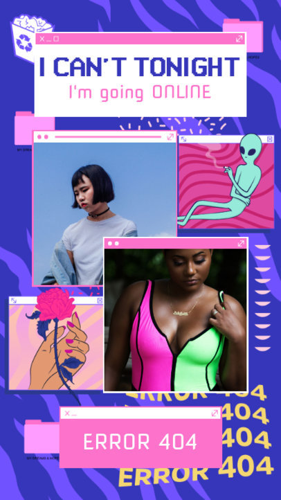 Instagram Story Maker Featuring Picture Frames with a Retro Tab Style