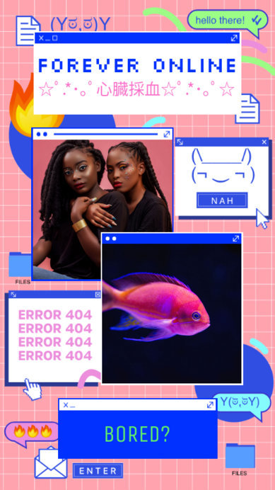 Colorful Instagram Story Template Featuring Framed Pictures 