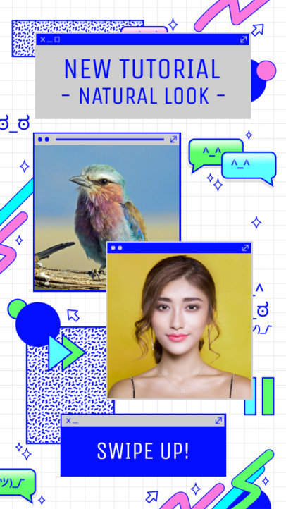 Instagram Story Template Featuring 90's Style Computer Tabs