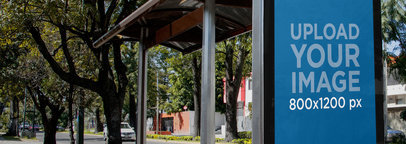 Mockup of an Ad on a Bus Stop