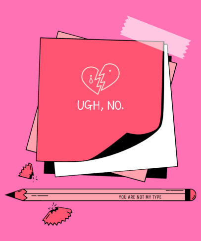 T-Shirt Design Maker with a Broken Heart Graphic