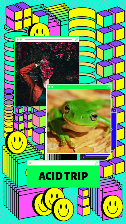 Retro-Styled Instagram Story Maker with a Groovy Theme 2343j