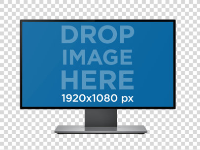 Single Desktop Mockup in Front View Over a Null Background a12335