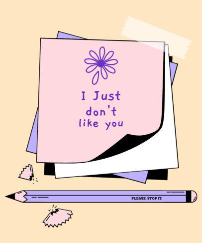 T-Shirt Design Generator with a Despicable Quote on a Note 2334j