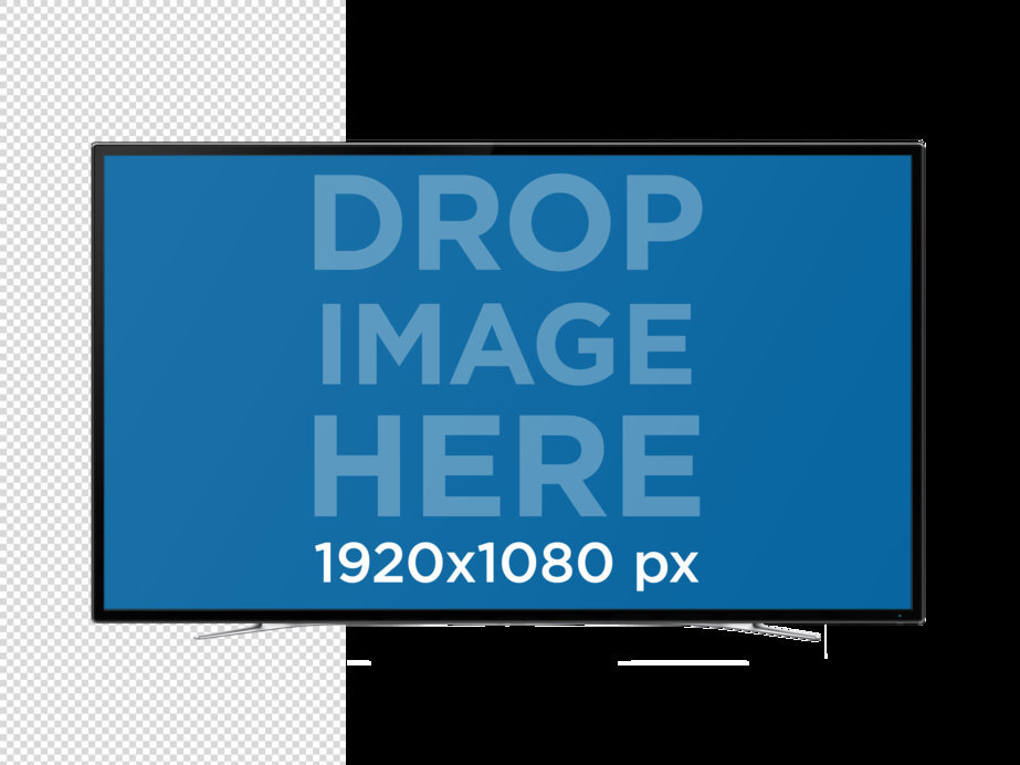 Smart TV in Frontal View Mockup Over a Transparent Background