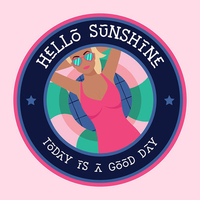 Sticker Design Template Featuring Pop Culture Graphics 