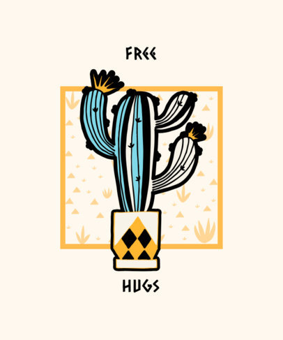 T-Shirt Design Template for a Hug Hater 528c-el1