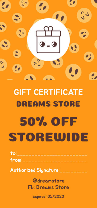 Gift Certificate Design Maker Featuring Smiling Graphics