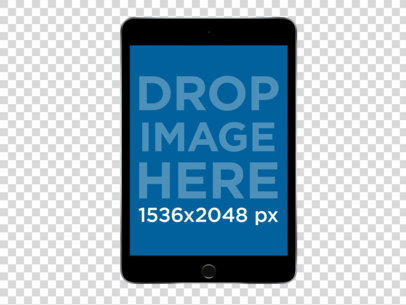 Black iPad Mini in Frontal View Mockup