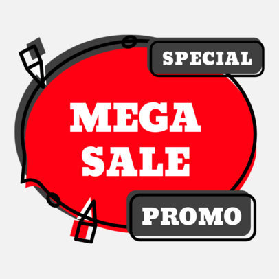 Sticker Design Template for a Special Mega Sale 2337f
