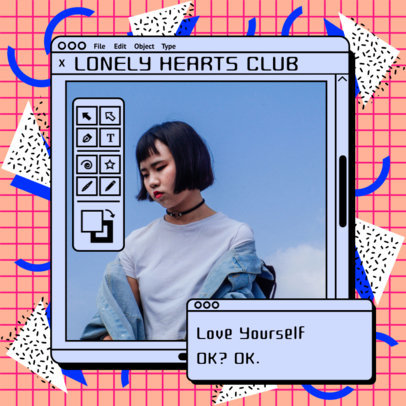 Retro Instagram Post Maker with a Computer Tab Frame