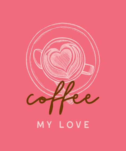 Illustrated T-Shirt Design Template for Coffee Drinkers 461-el1