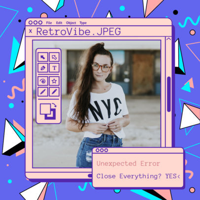 Retro Instagram Post Generator with Lightning Illustrations