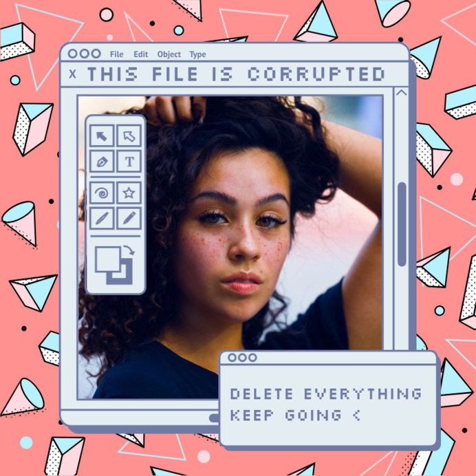 Instagram Post Maker Featuring Retro Computer Program Tabs