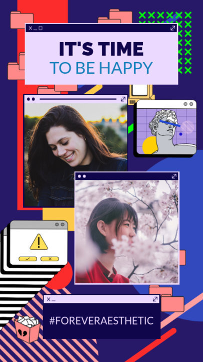 Retro Instagram Story Generator with Computer-Themed Graphics 